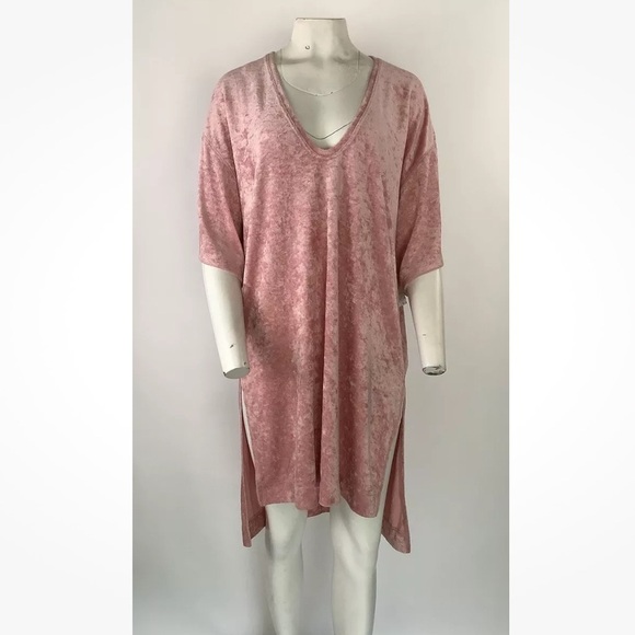 NWT We The Free Sz M Luxe Velvet Tunic Top In Passion Flower Pink Polyester - Picture 1 of 7